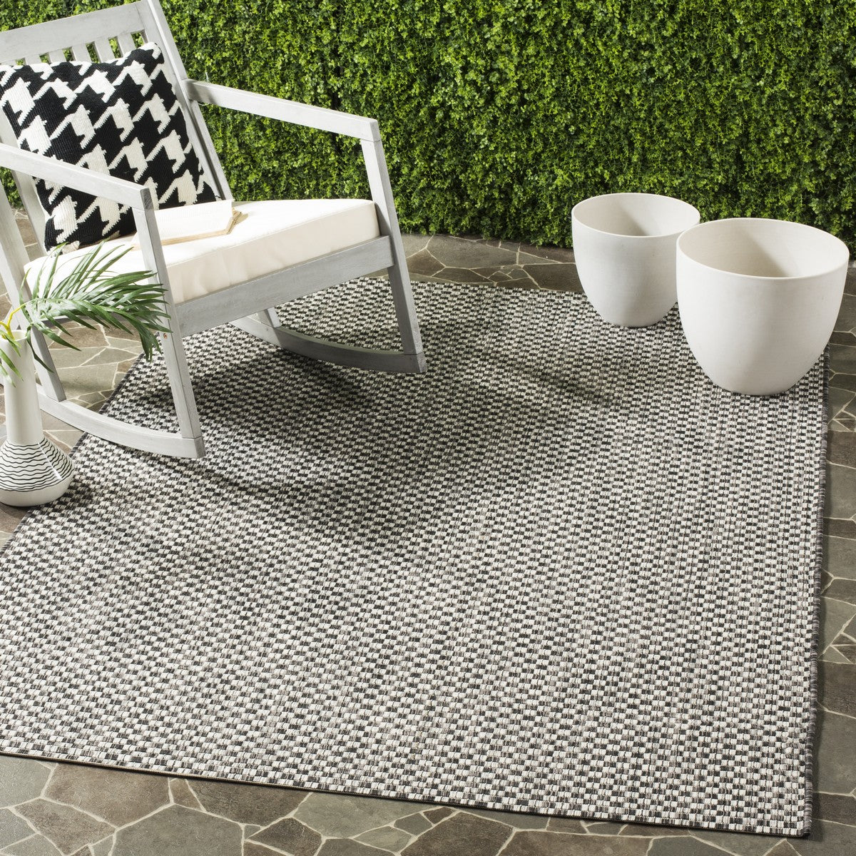  Safavieh Courtyard 8653 Indoor / Outdoor Rug - Blue / Light Grey - Bonton