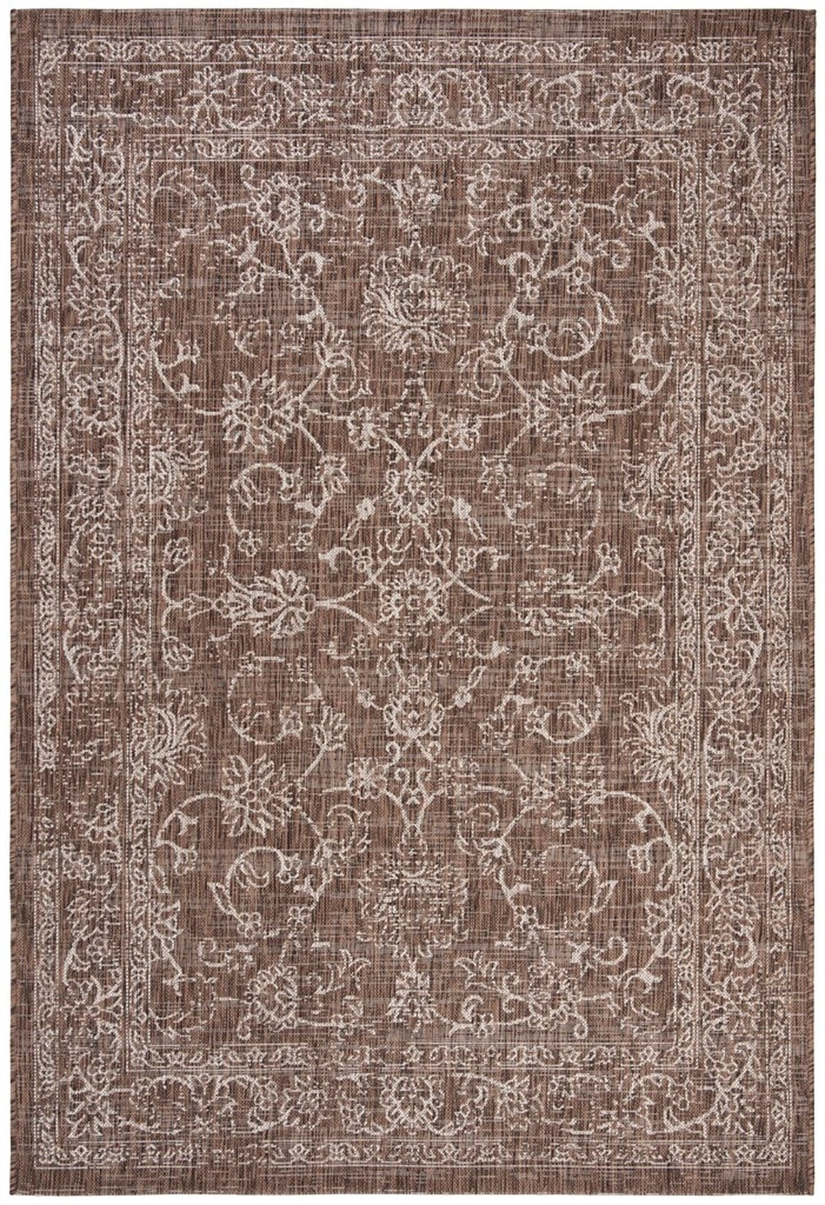  Safavieh Courtyard 8680 Indoor / Outdoor Rug - Brown / Ivory - Bonton