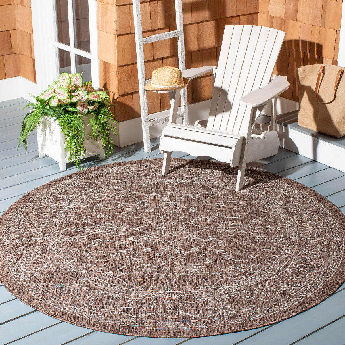  Safavieh Courtyard 8680 Indoor / Outdoor Rug - Navy / Ivory - Bonton