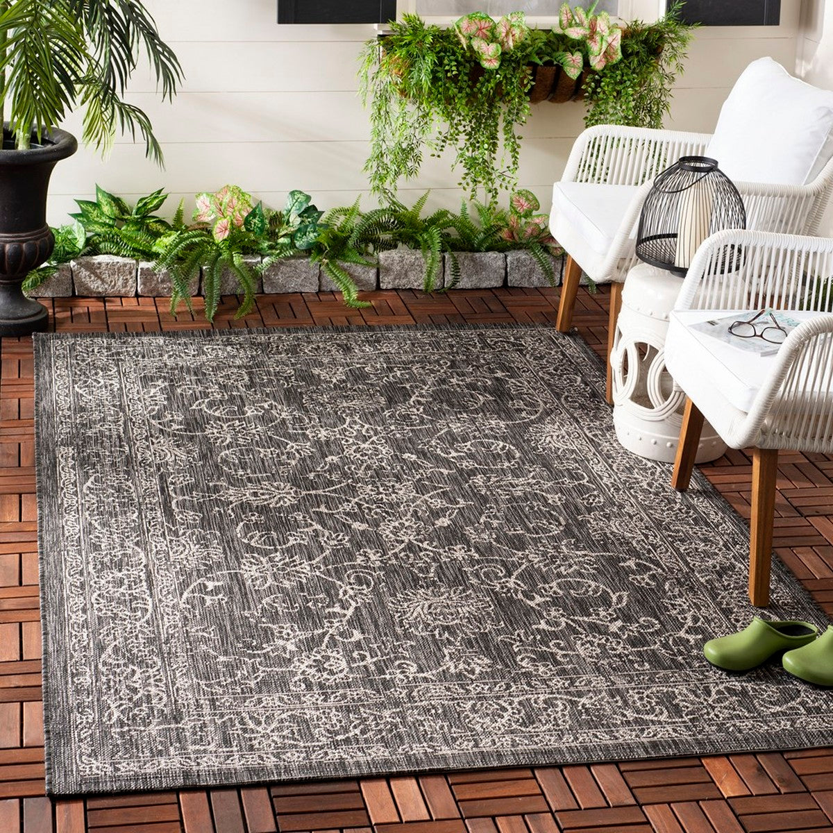  Safavieh Courtyard 8680 Indoor / Outdoor Rug - Turquoise - Bonton