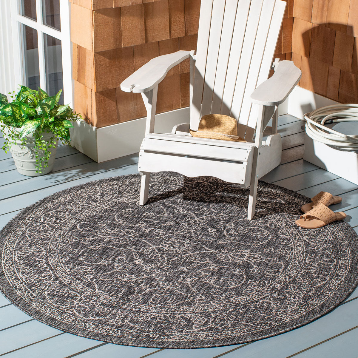  Safavieh Courtyard 8680 Indoor / Outdoor Rug - Aqua / Navy - Bonton