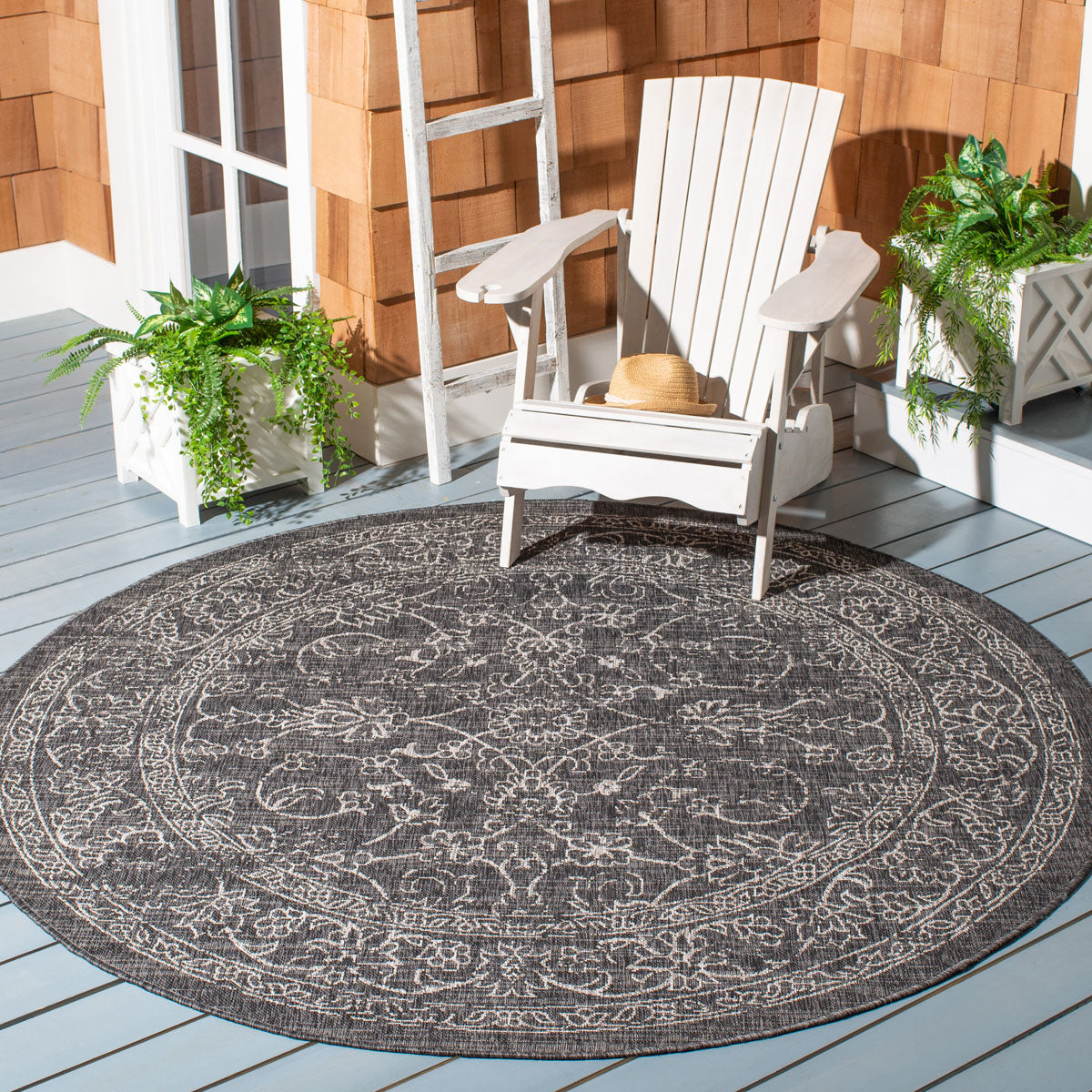  Safavieh Courtyard 8680 Indoor / Outdoor Rug - Brown / Ivory - Bonton