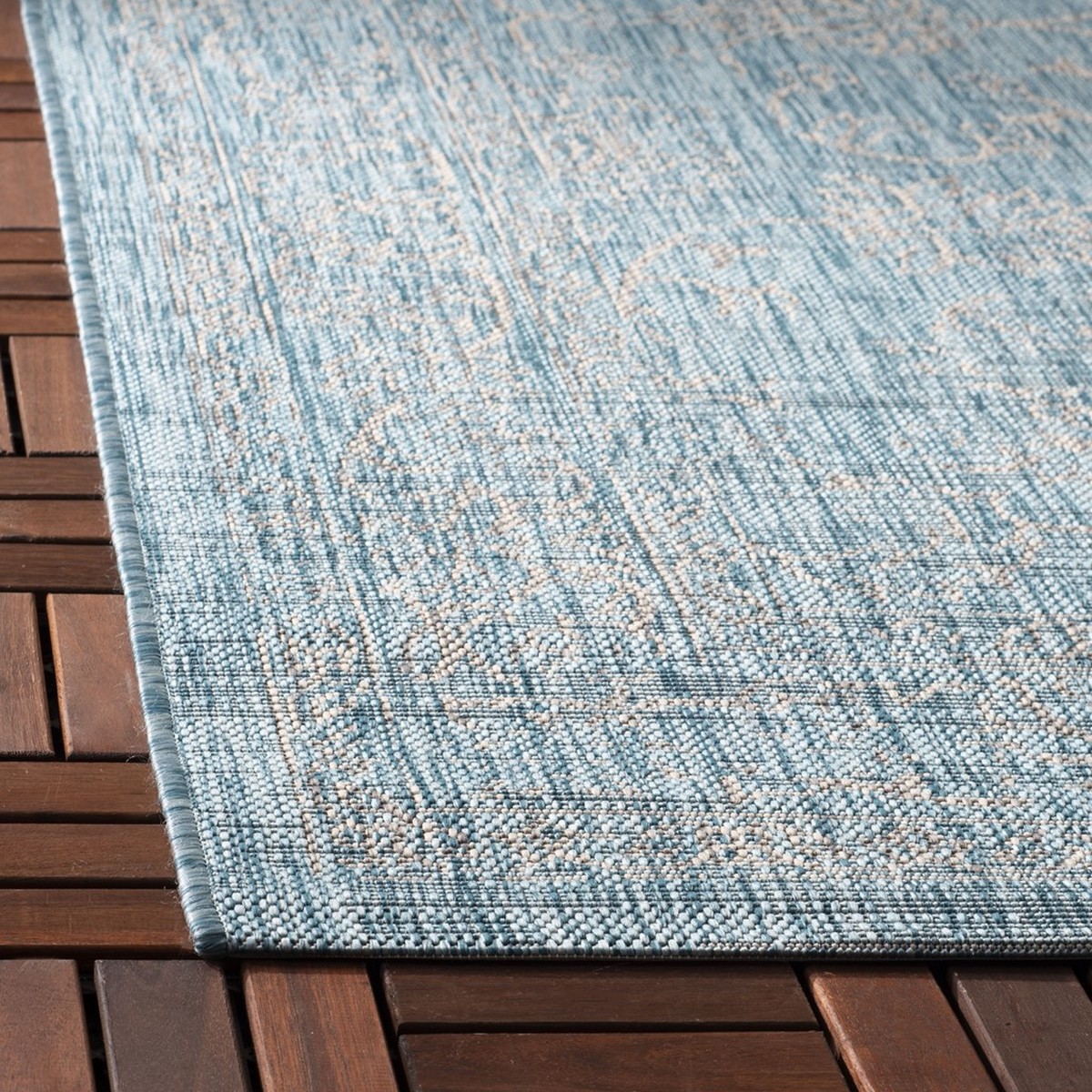  Safavieh Courtyard 8680 Indoor / Outdoor Rug - Turquoise - Bonton