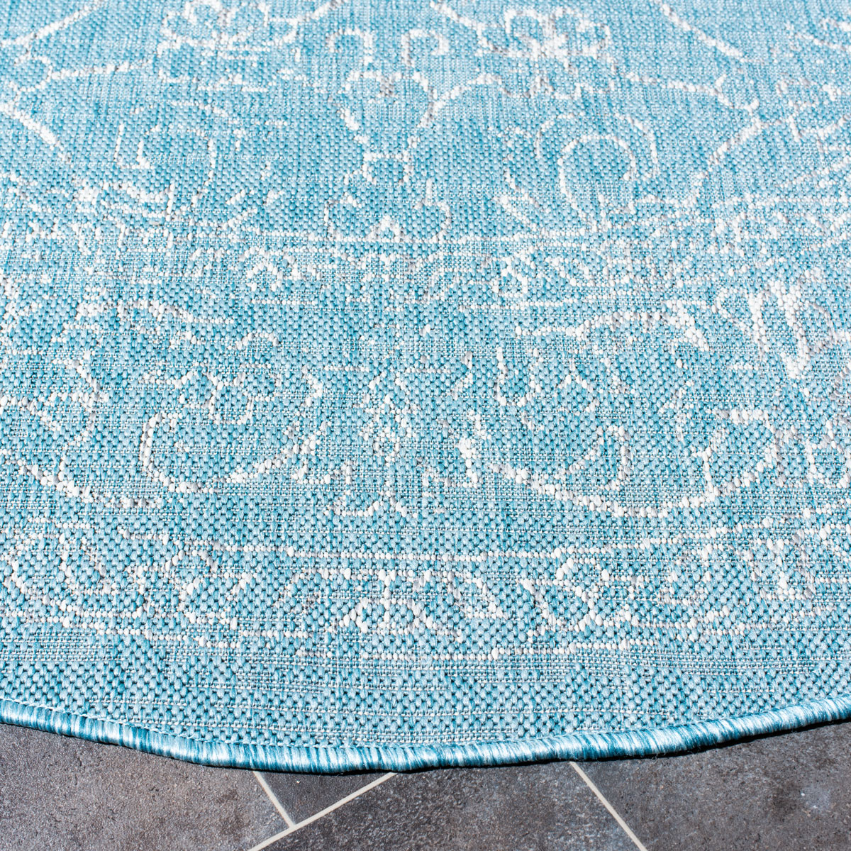  Safavieh Courtyard 8680 Indoor / Outdoor Rug - Turquoise - Bonton