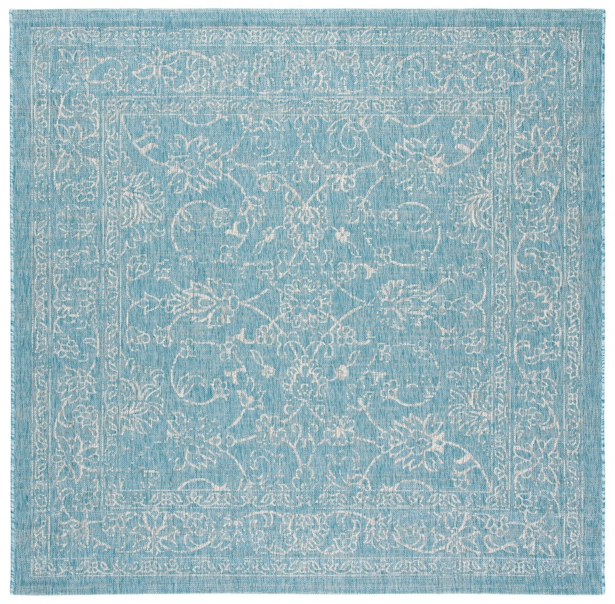  Safavieh Courtyard 8680 Indoor / Outdoor Rug - Aqua / Navy - Bonton