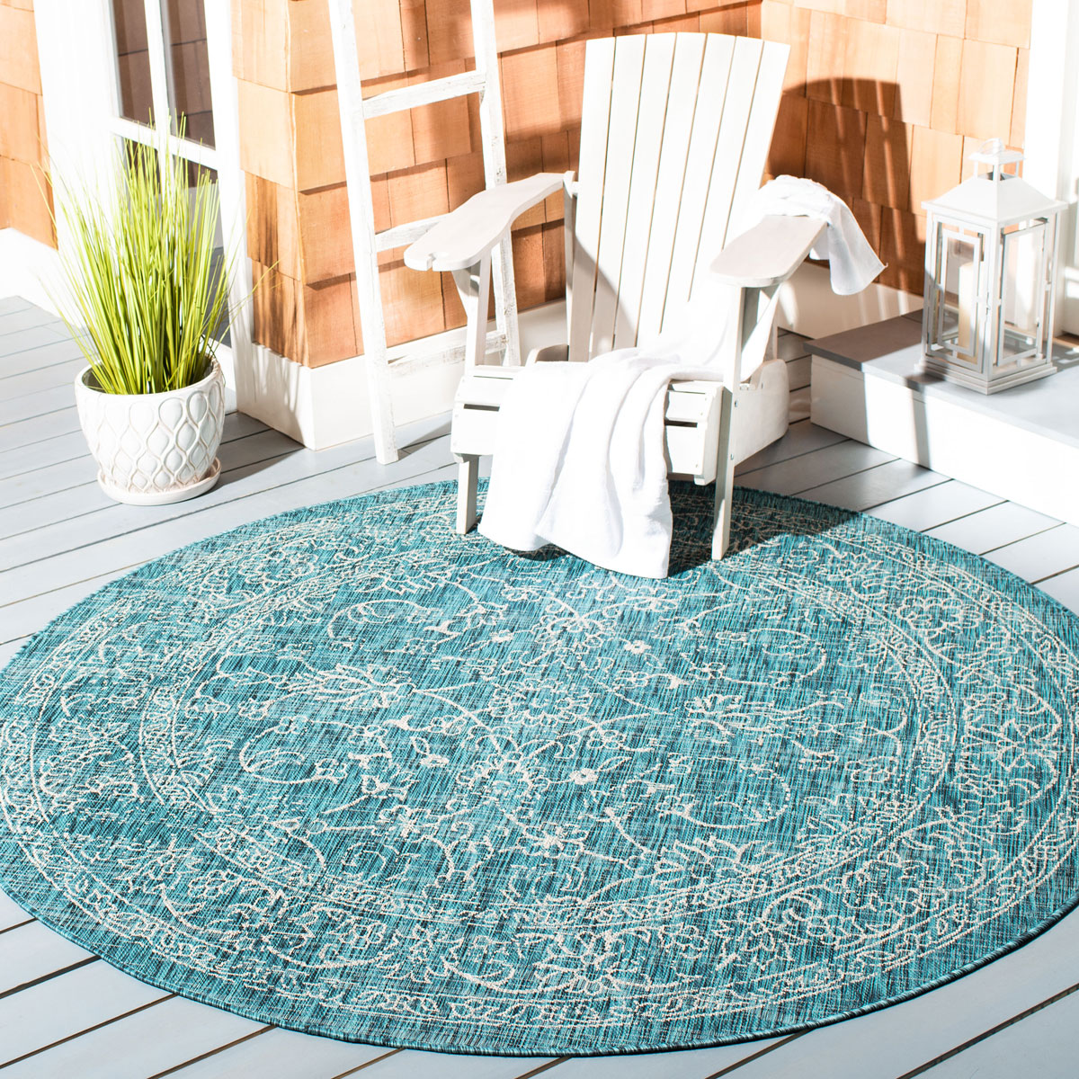  Safavieh Courtyard 8680 Indoor / Outdoor Rug - Brown / Ivory - Bonton