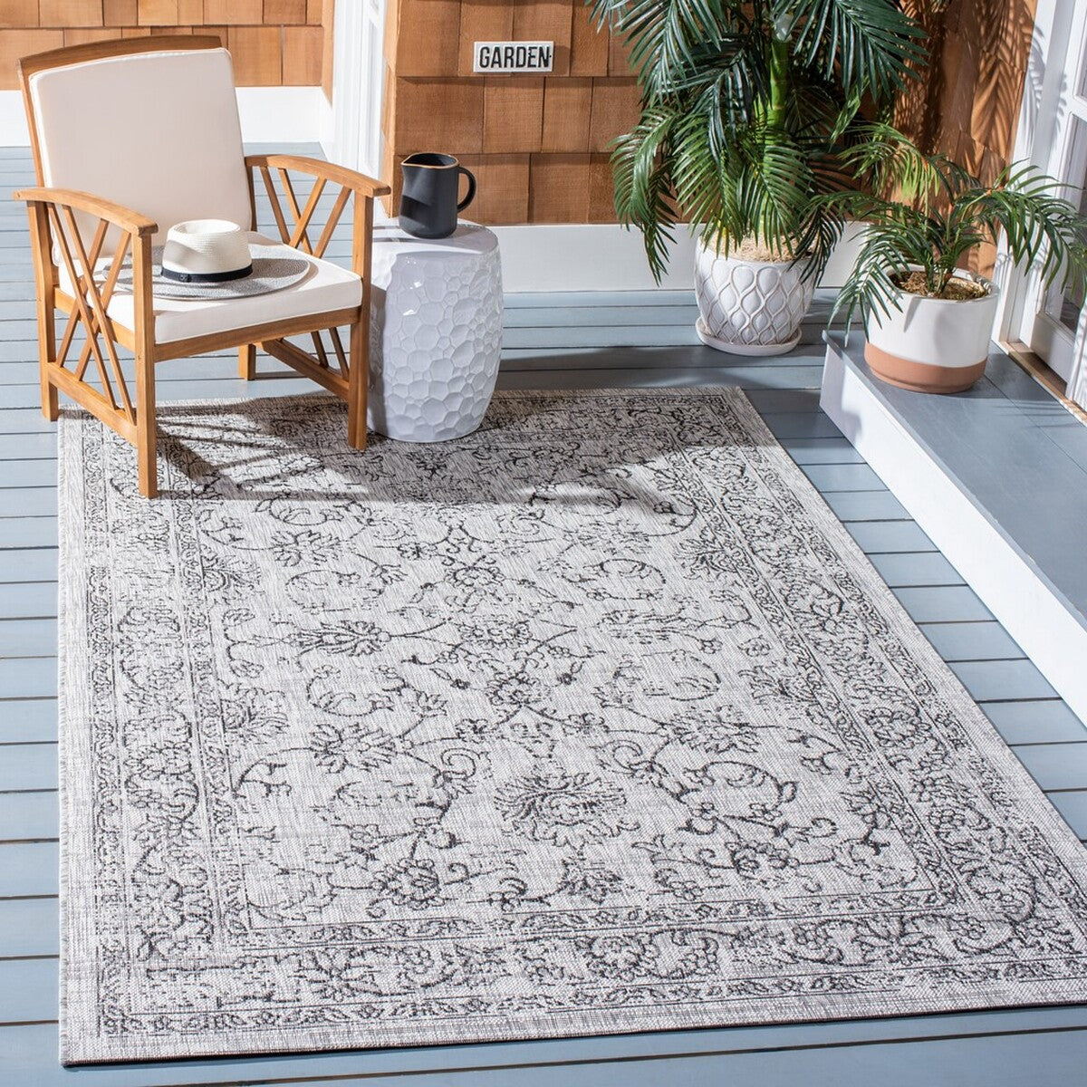  Safavieh Courtyard 8680 Indoor / Outdoor Rug - Brown / Ivory - Bonton