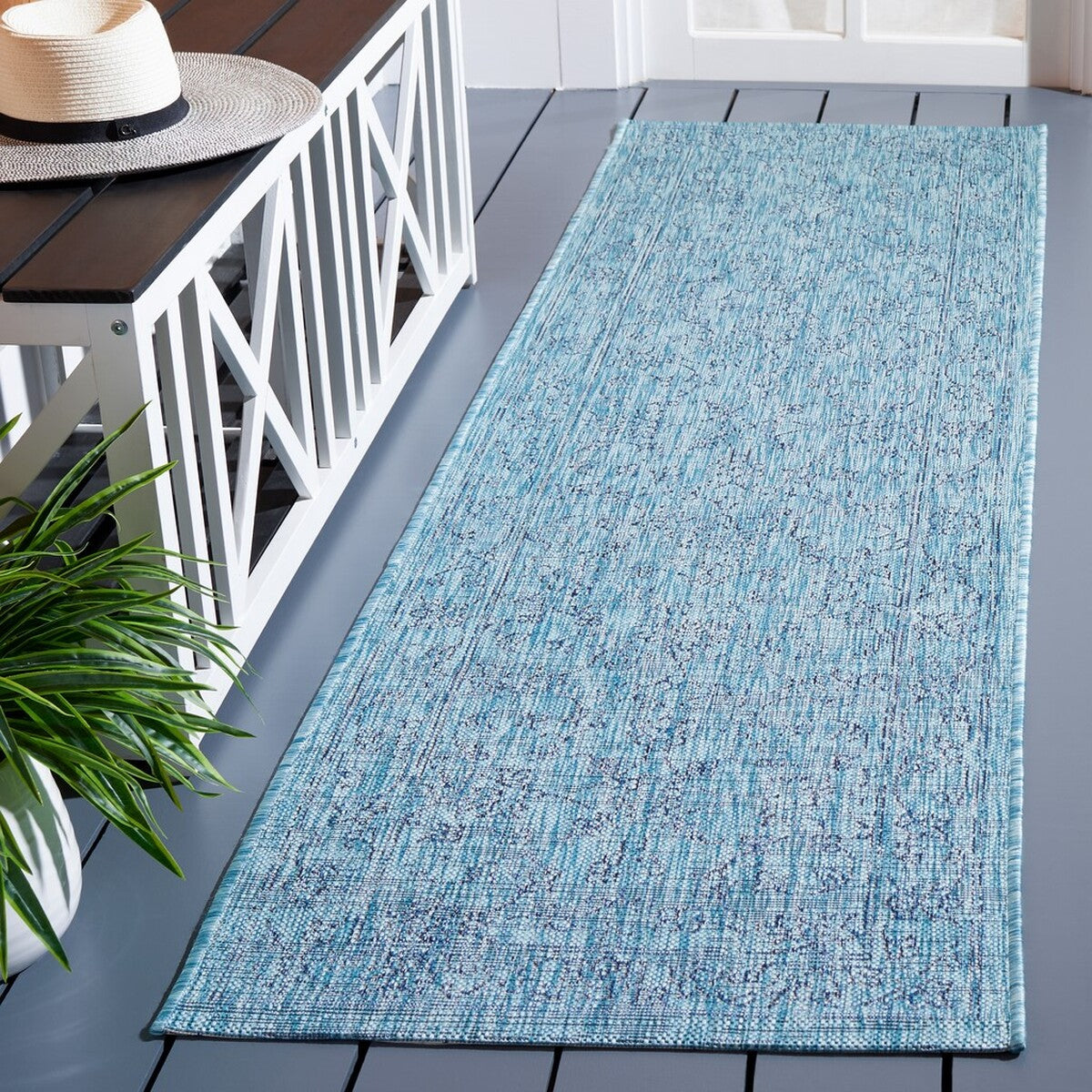  Safavieh Courtyard 8680 Indoor / Outdoor Rug - Brown / Ivory - Bonton