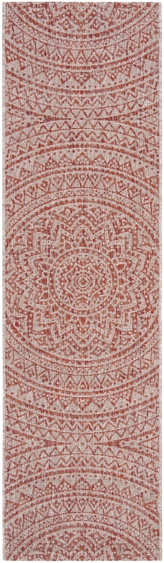  Safavieh Courtyard 8734 Indoor / Outdoor Rug - Light Beige / Terracotta - Bonton