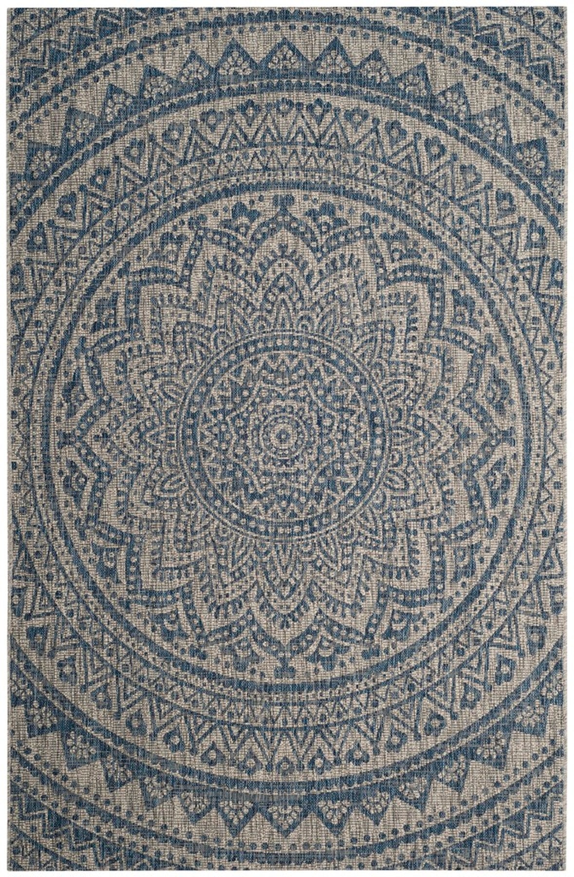  Safavieh Courtyard 8734 Indoor / Outdoor Rug - Ivory / Green - Bonton