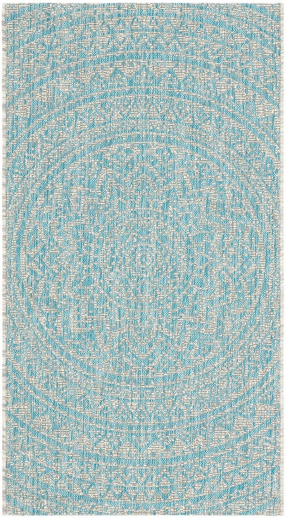  Safavieh Courtyard 8734 Indoor / Outdoor Rug - Light Grey / Blue - Bonton