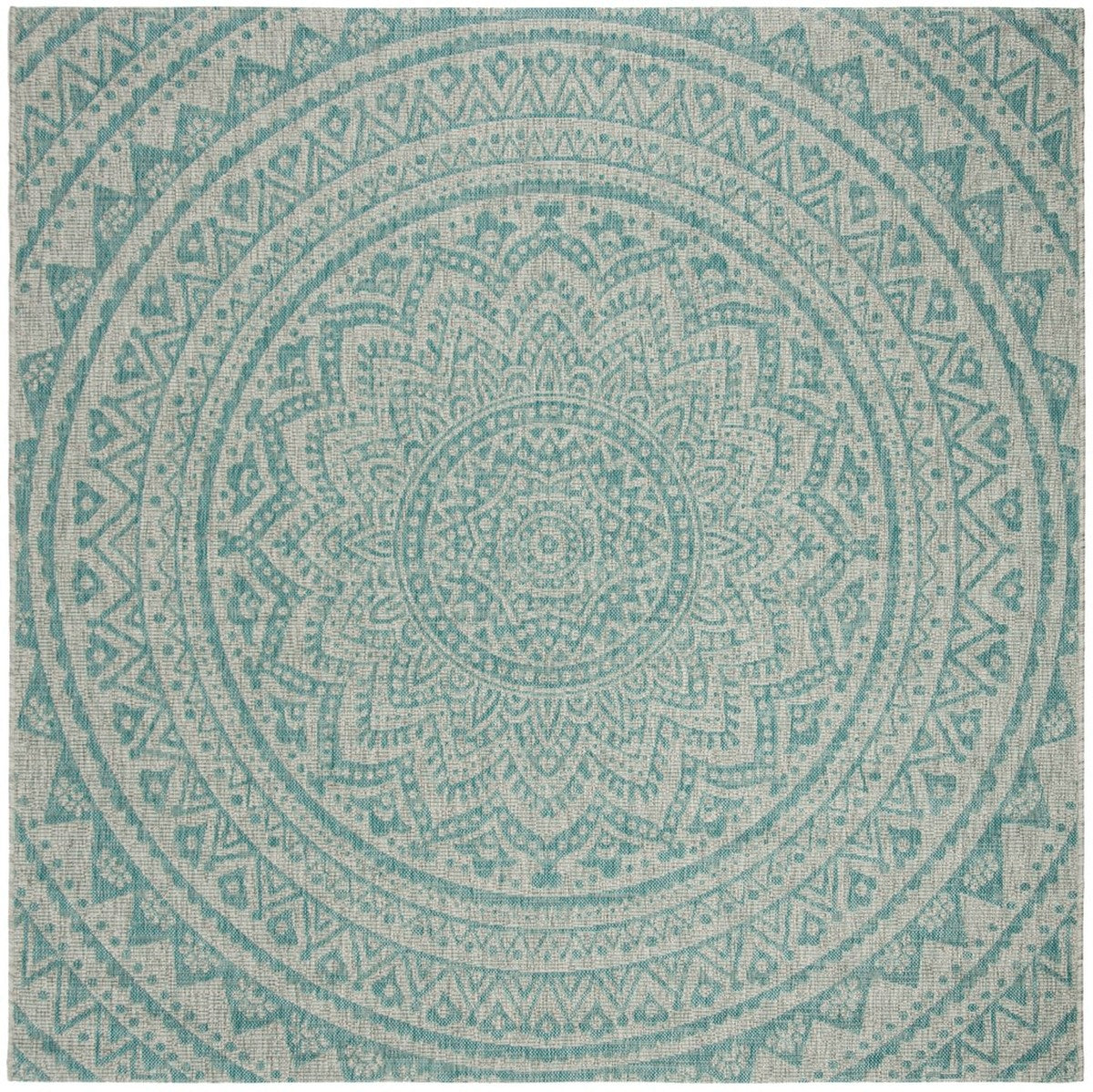  Safavieh Courtyard 8734 Indoor / Outdoor Rug - Ivory / Green - Bonton