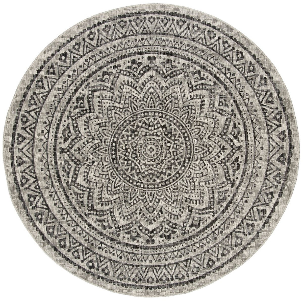  Safavieh Courtyard 8734 Indoor / Outdoor Rug - Light Grey / Black - Bonton