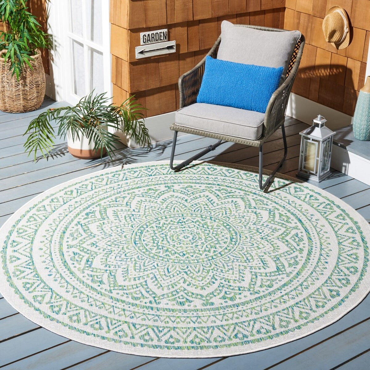  Safavieh Courtyard 8734 Indoor / Outdoor Rug - Ivory / Fuchsia - Bonton