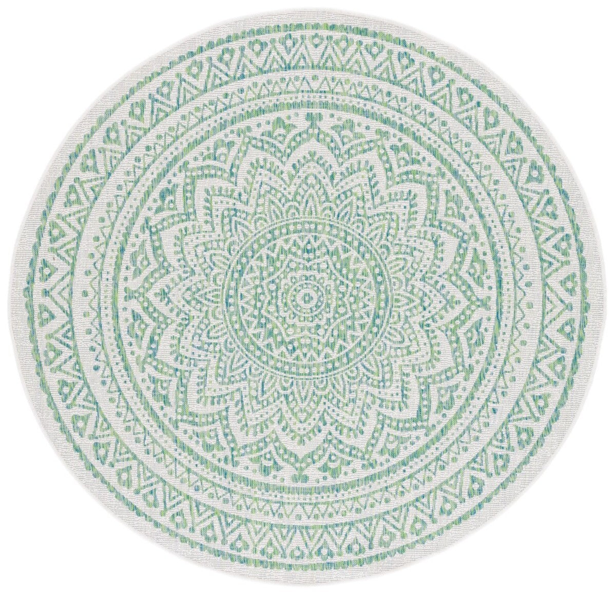  Safavieh Courtyard 8734 Indoor / Outdoor Rug - Ivory / Green - Bonton