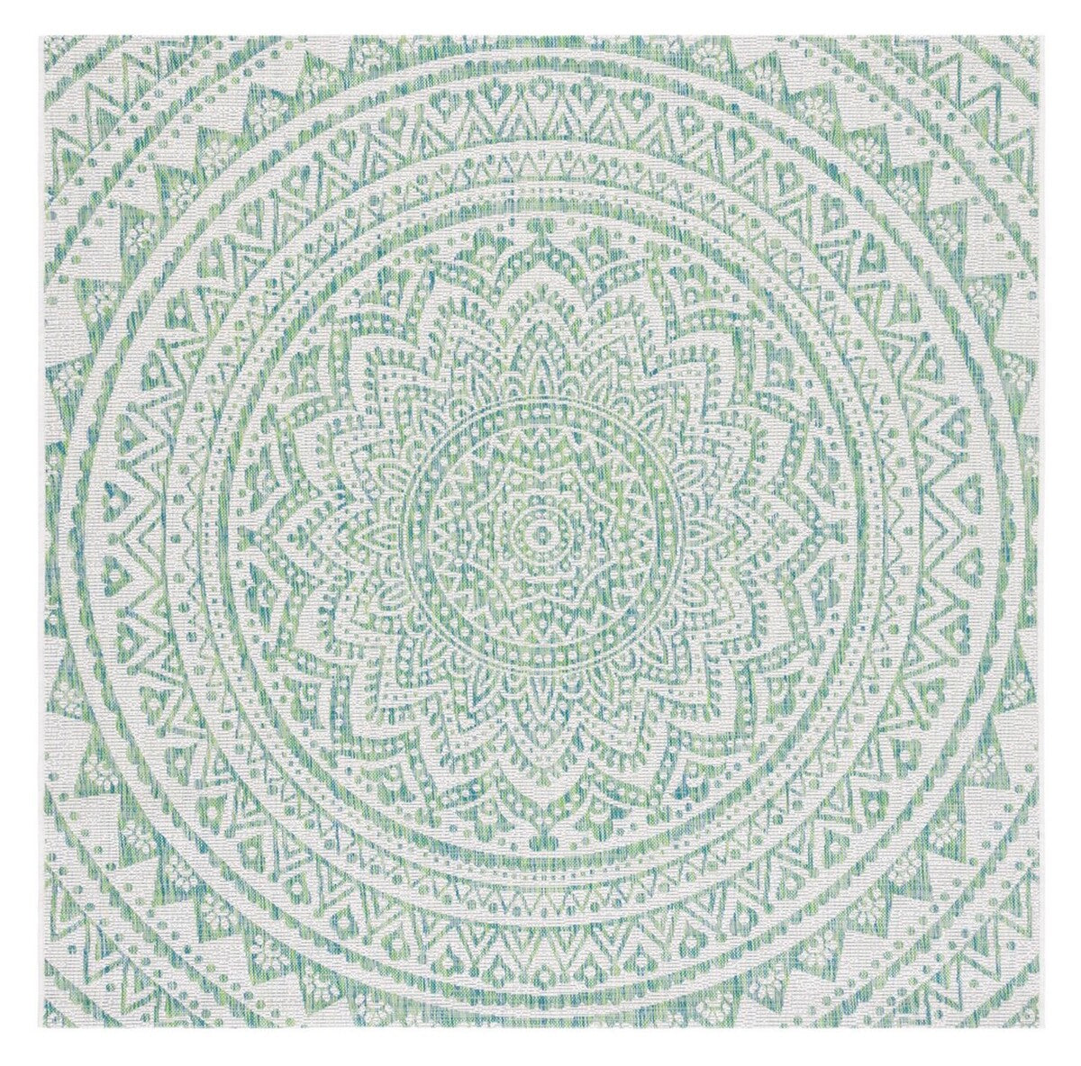  Safavieh Courtyard 8734 Indoor / Outdoor Rug - Ivory / Green - Bonton