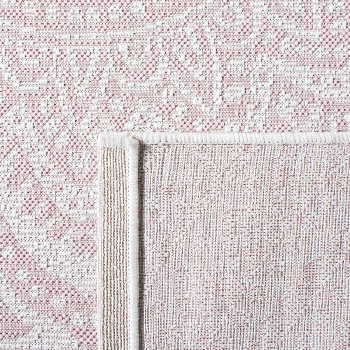  Safavieh Courtyard 8734 Indoor / Outdoor Rug - Ivory / Soft Pink - Bonton