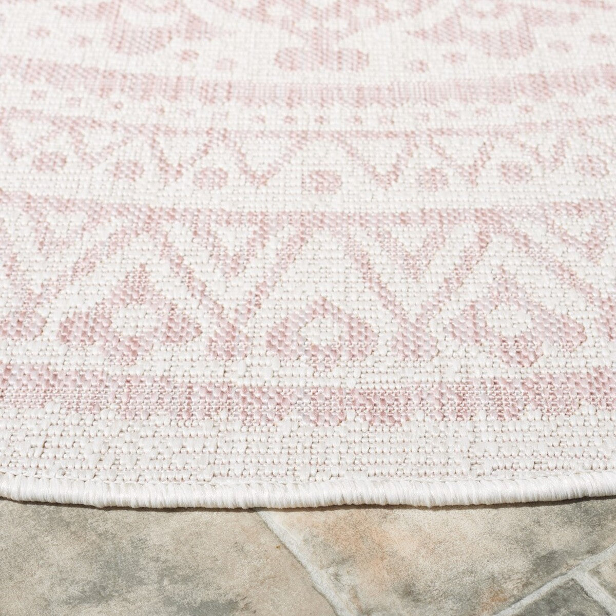  Safavieh Courtyard 8734 Indoor / Outdoor Rug - Ivory / Fuchsia - Bonton