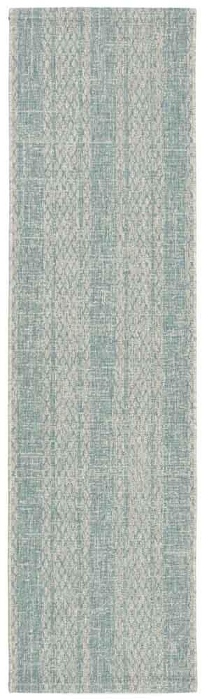  Safavieh Courtyard 8736 Indoor / Outdoor Rug - Light Grey / Teal - Bonton