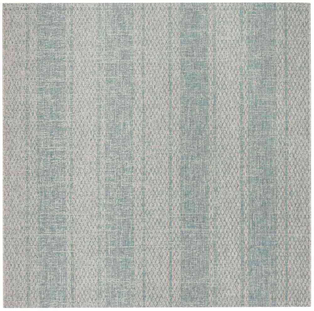  Safavieh Courtyard 8736 Indoor / Outdoor Rug - Light Grey / Teal - Bonton