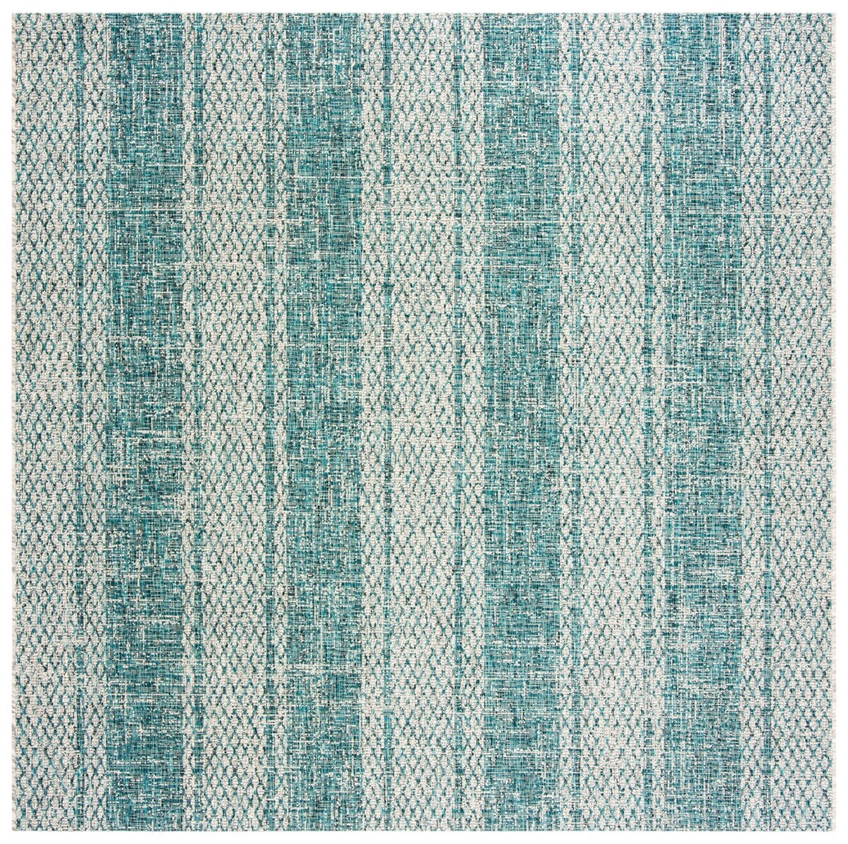  Safavieh Courtyard 8736 Indoor / Outdoor Rug - Light Grey / Teal - Bonton