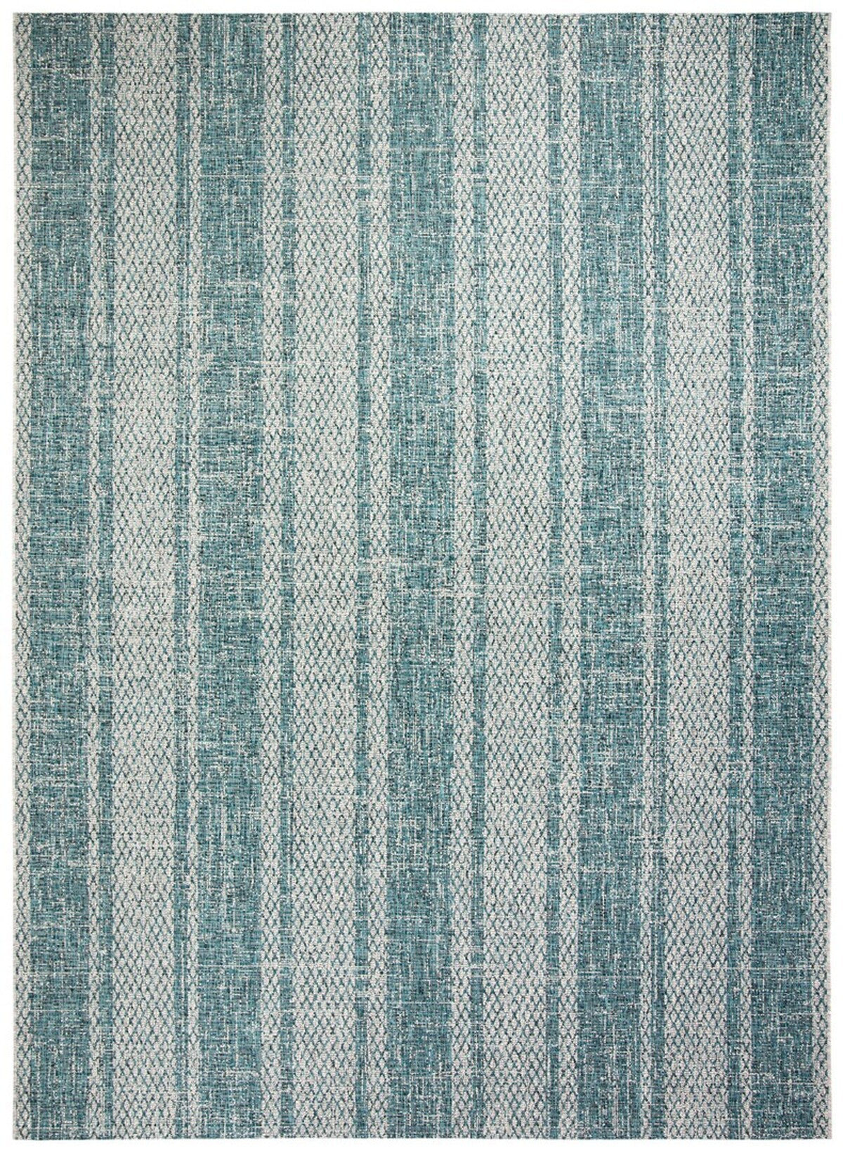  Safavieh Courtyard 8736 Indoor / Outdoor Rug - Light Grey / Teal - Bonton