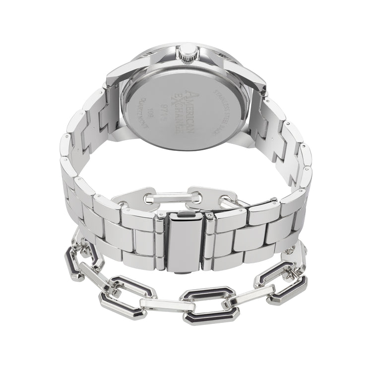 Analog Watch-Chain Link Bracelet
