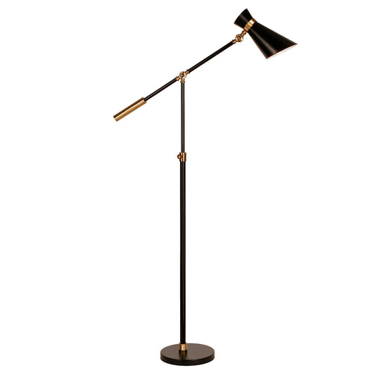Rex Two-Tone Height-Adjustable Tall Floor Lamp