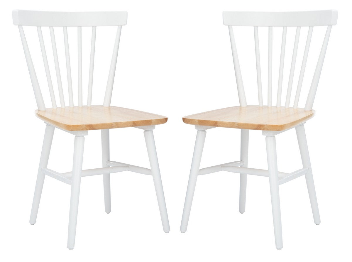  Safavieh Winona Dining Chairs Set of 2 - White/Natural - Bonton