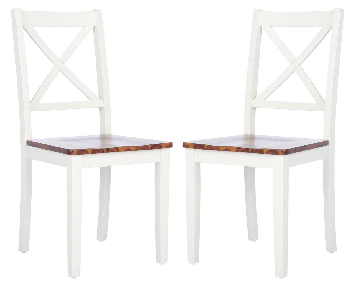  Safavieh Silio X Back Dining Chairs Set of 2 - White - Bonton