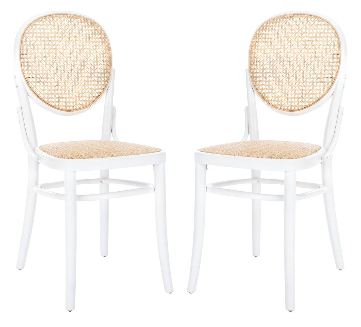  Safavieh Sonia Rattan Dining Chairs Set of 2 - Black/Natural - Bonton