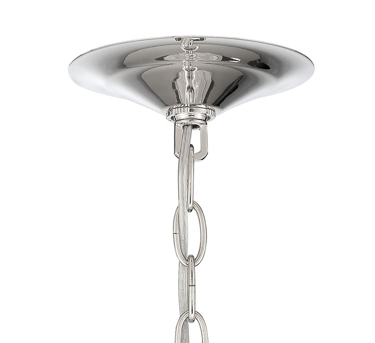 Isla 3-Light Nickel and Glass Contemporary Chandelier