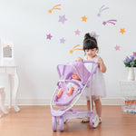 Olivia's Little World - Twinkle Stars Princess 2-In-1 Baby Doll Stroller