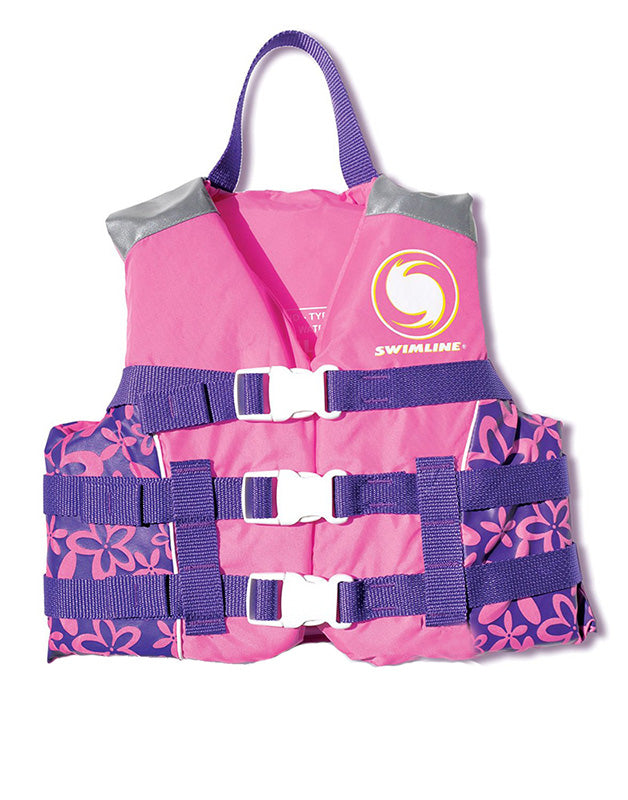 Pink and Purple Floral Swimming Pool Vest Life Jacket - Up to 90lbs