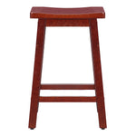 24" Solid Wood Saddle Counter Stool