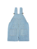 Faded Denim Overall Shorts