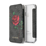iPhone SE/8/7 - PU Leather Grey Wallet Flower Desire Collection - Guess2