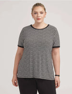 Plus Size Pearly Dot Button Back Top