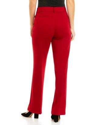 Pull On Faux Fly Wide Leg Trouser In Ponte