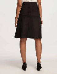 Flared Scuba Suede Skirt