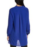 Plus Size Pop-Over Blouse With Covered Placket