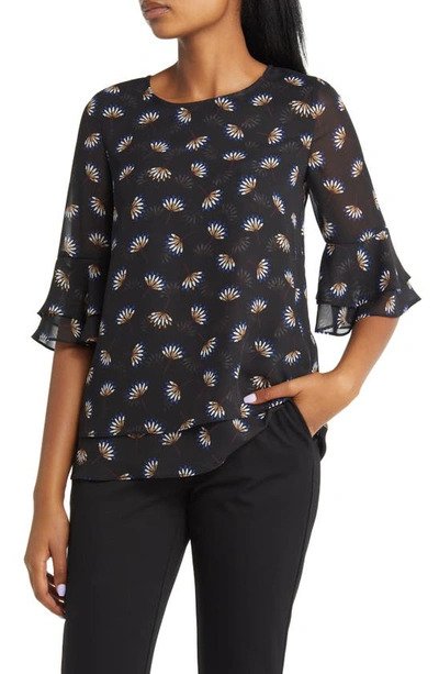 Double Layer Blouse with Double Flare Sleeve