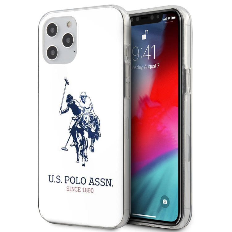 iPhone 12 / 12 Pro - Silicone Black Vertical Logo With Microfiber Interior - U.S. Polo Assn.