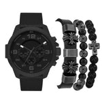 Analog Watch-Cross Bracelet Set