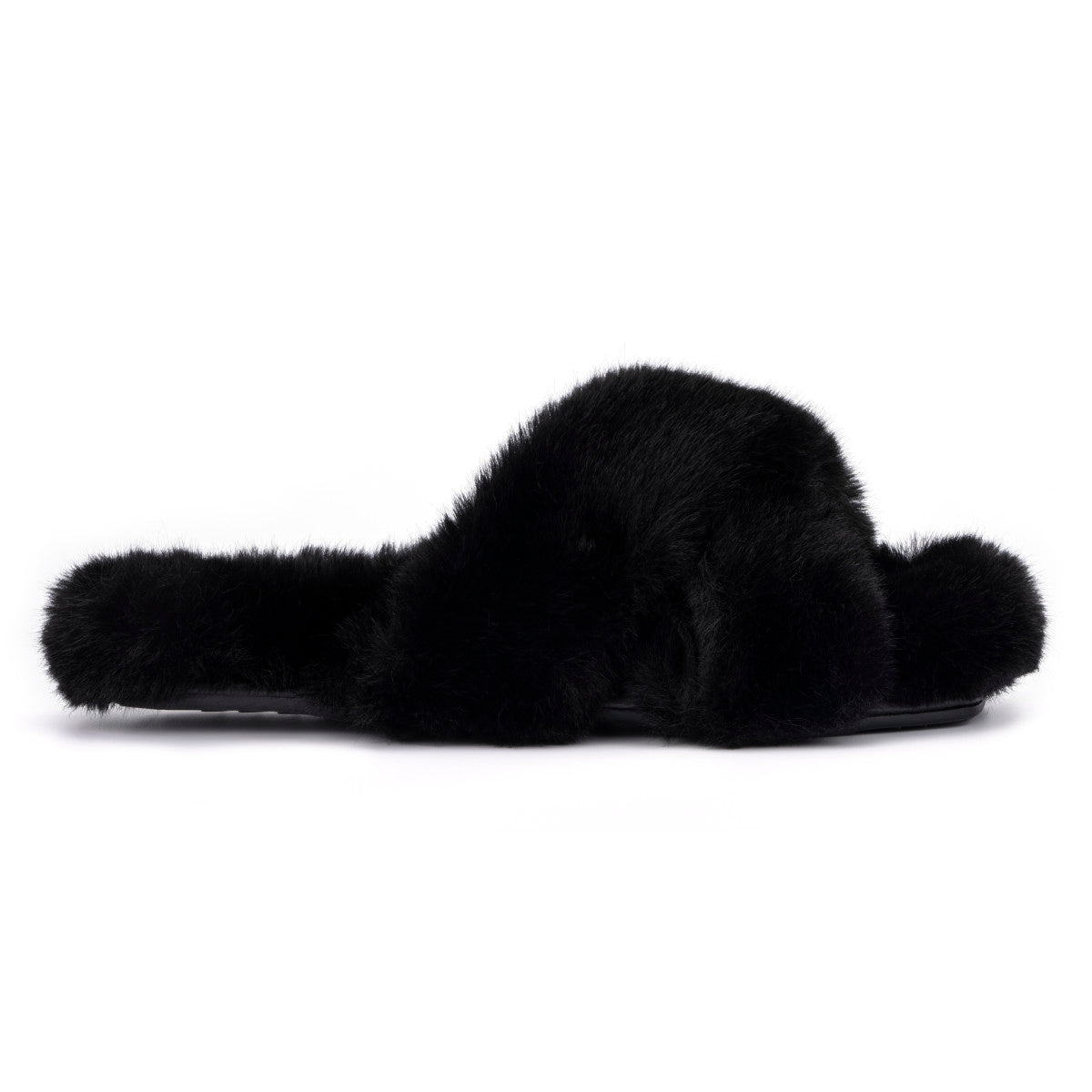  Women's Luna Furry Slides - Black - Bonton