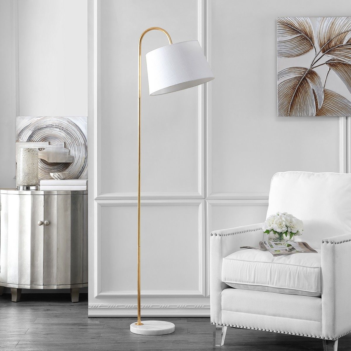  Safavieh Dacey Floor Lamp - Gold - Bonton