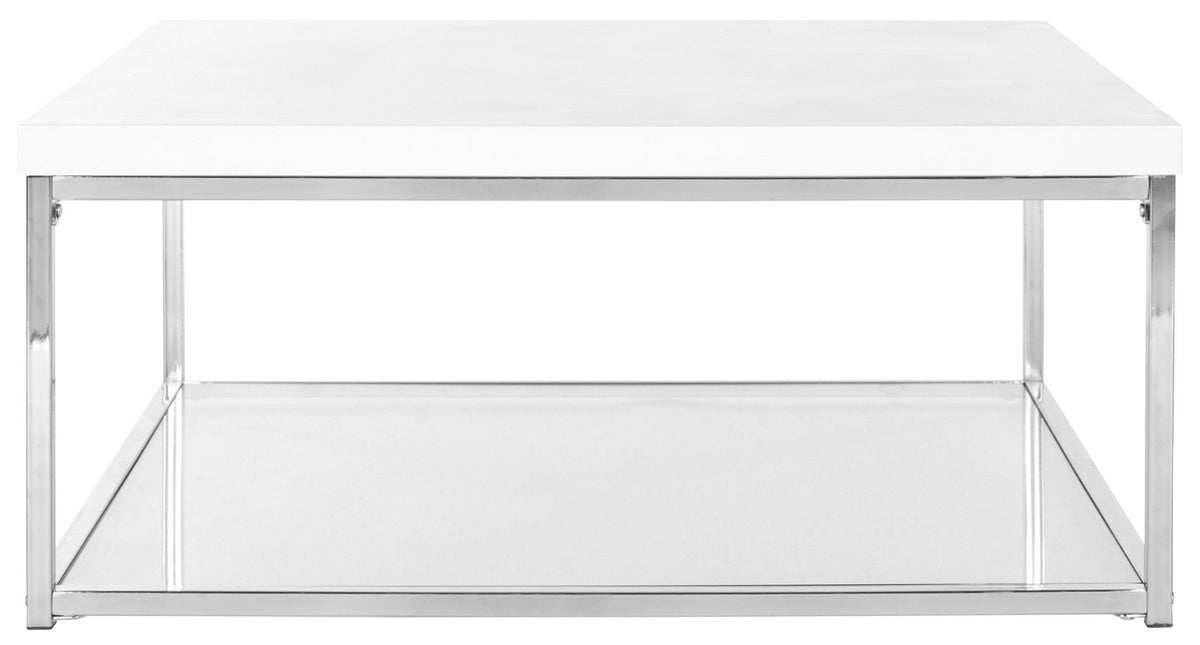  Safavieh Malone Chrome High Gloss Coffee Table - White - Bonton