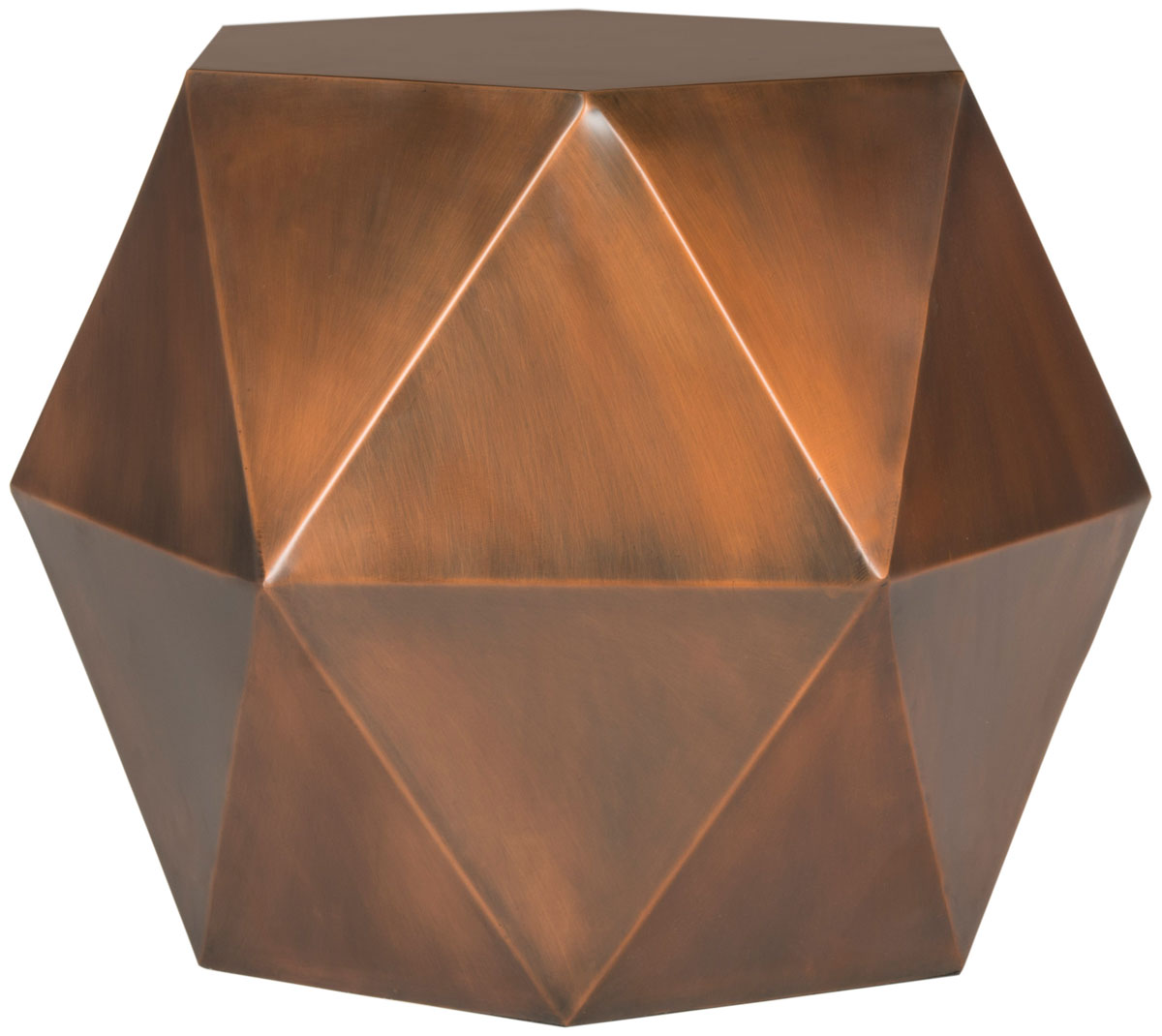  Safavieh Astrid Faceted Side Table - Copper - Bonton