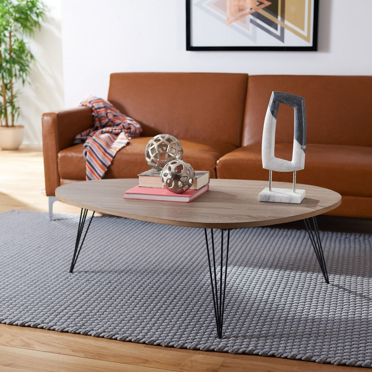  Safavieh Wynton Mid -Century Coffee Table - Taupe - Bonton