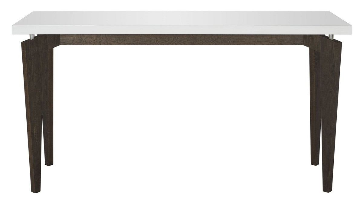  Safavieh Josef Retro Lacquer Floating Top Console - White/Brown - Bonton